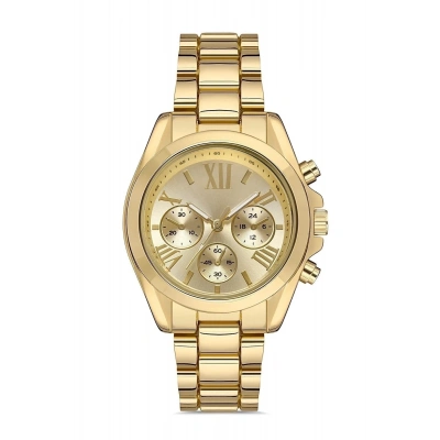 ÇOK SATAN Zarif Ve Şık Özel Tasarım Roma Rakam Detaylı  Metal Bayan Kol Saati (gold)