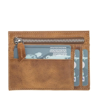 ÇOK SATAN Zip Deri Fermuarlı Kartlık ZPCH V18 Taba