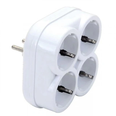 De-pa 10004 Topraklı 16 Amper 250 Volt Beyaz 4lü Çok Amaçlı Golyat Priz