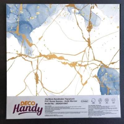 DecoHandy Pvc Yapışkanlı Yer Karosu 30x30cm 4Lü Paket - Blue Edition 0,36m2