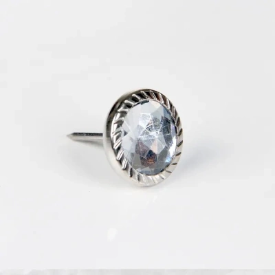 Dekoratif Parlak Taşlı Kabara Raptiye 17 Mm - 50