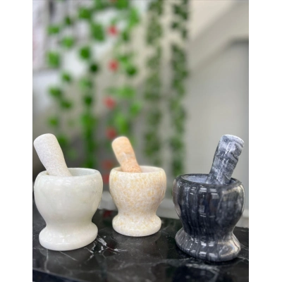 Doğal Cilalı Mermer Havan