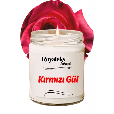Doğal Özel Seri Kokulu Dekoratif Kavanoz Mum 210 cc - Kırmızı Gül Esansı - RYL