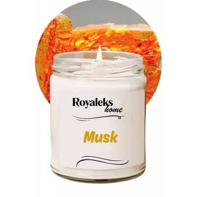 Doğal Özel Seri Kokulu Dekoratif Kavanoz Mum 210 cc - Musk Esansı - RYL