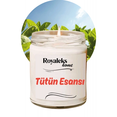 Doğal Özel Seri Kokulu Dekoratif Kavanoz Mum 210 cc - Tütün Esansı - RYL