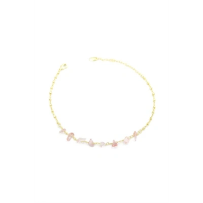 Doğal Taşlı Halhal - Altın