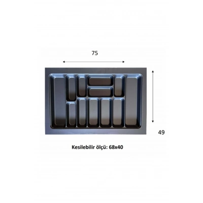 Eko Modüler Kaşıklık 76x49 Cm Antrasit Royaleks-70096