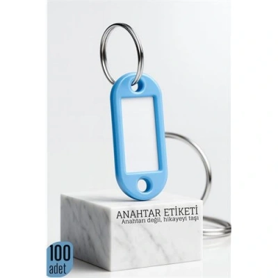 Etiketli 100lü Anahtarlık Halkası – İsim Yazılabilir, Metal Halka ile Şık Tasarım