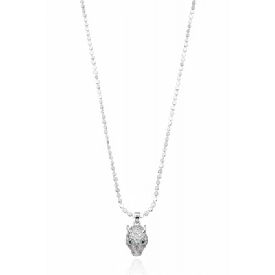 Ezme Zincir Leopar Kolye - Gümüş