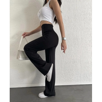 fitilli palazzo pantolon siyah