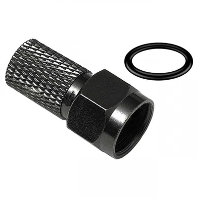 Fully E-325 Siyah Contalı Rg6/u6 22mm 1.kalite F Konnektör (100lü Poşet)