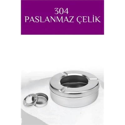 Inox Çelik Küllük – 13cm x 4 cm | Modern, Hijyenik ve Dayanıklı Tasarım