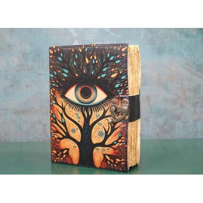 Göz Tasarımlı Deri Defter