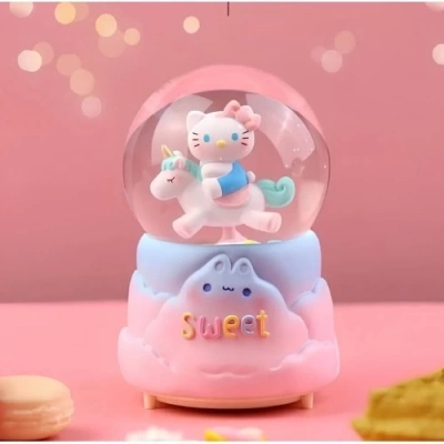 Hello Kitty Işıklı Müzikli Kar Küresi Orta Boy Model 3