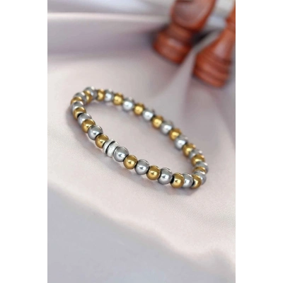 Hematit Silver Gold Renk Doğal Taş Erkek Bileklik