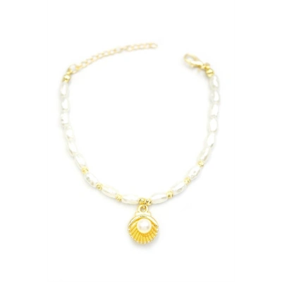 İnci Bileklik - Altın