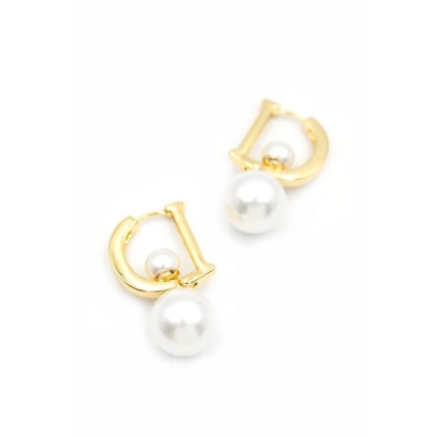 İnci D Küpe - Altın