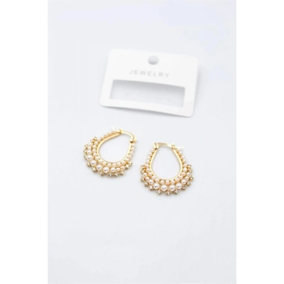 İncili Küpe - Altın