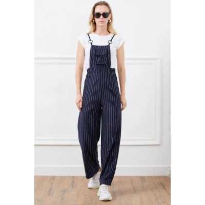 İp askılı beli lastikli tulum