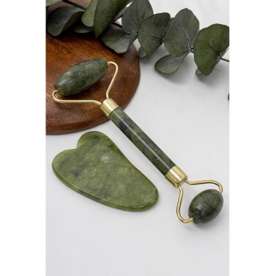 Jade Roller Gua Sha Taşı Seti