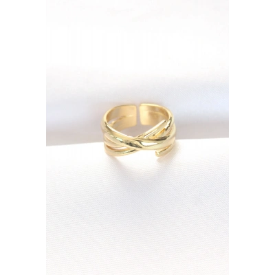 Kalın Gold Renk Ayarlanabilir Yüzük