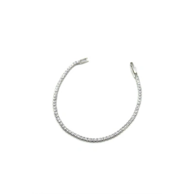 Kare Taşlı Su yolu Bileklik - Gümüş