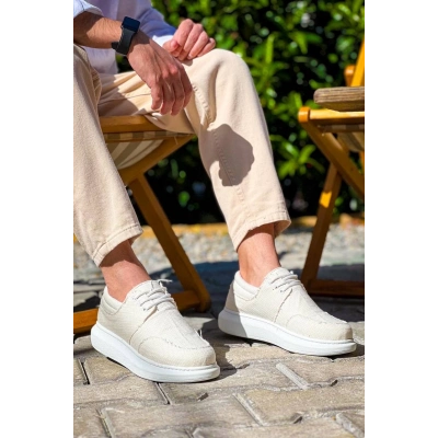 KB-042  Kuback Bağcıklı Beyaz Günlük Erkek Ayakkabı