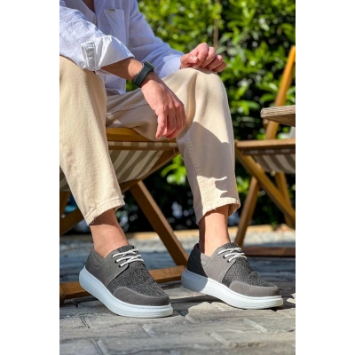 KB-042  Kuback Bağcıklı Gri Günlük Erkek Ayakkabı