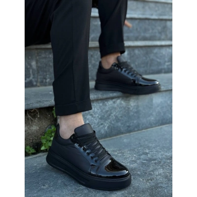 KB-X46 Kuback Siyah Rugan Yüksek Siyah Taban Günlük Spor Ayakkabı