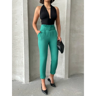 Kemerli havuç pantolon