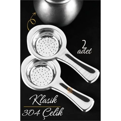 Klasik Çay Süzgeci 304 Paslanmaz Çelik 2 ADET