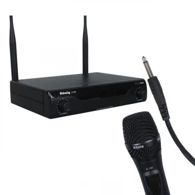 König K-700 E-e profesyonel 663-694mhz 2 el 2 Kanal Uhf 2x50 Kablosuz Telsiz Mikrofon