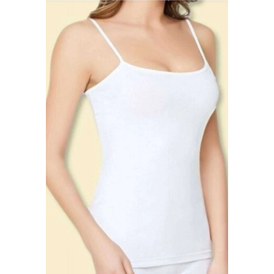 Kota Bayan İp Askılı Beyaz Battal Atlet 6091