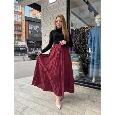 Kraş etek bordo