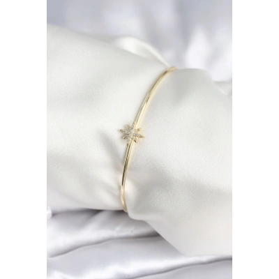 Kutup Yıldızı Figür Pirinç Gold Renk Kadın Bileklik