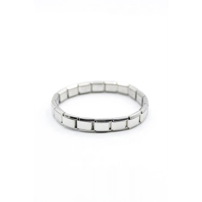 Lastikli Çelik Bileklik - Gümüş
