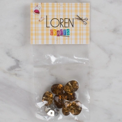 Loren Crafts kahverengi 8 li düğme - 243
