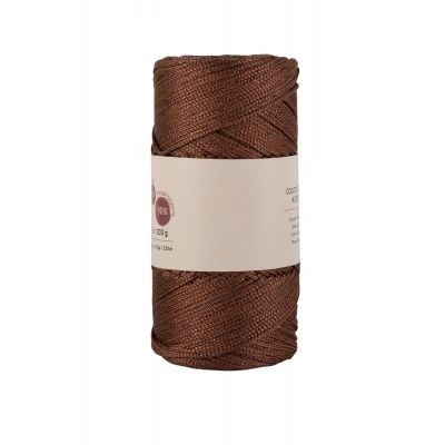 Makrome İpi 3mm  Polyester Kahve Simli