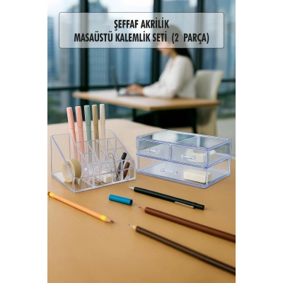 Masa Üstü Kalemlik & 3 Çekmeceli Düzenleyici Organizer & Kalemlik
