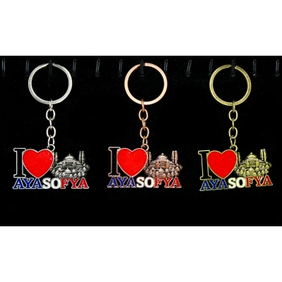 Metal Ayasofya Anahtarlık (I Love Ayasofya)