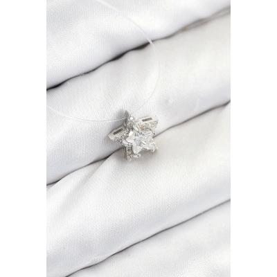 Misineli Yıldız Model Gümüş Renk Hayalet Kolye