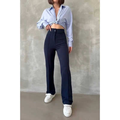 Önü cumalı ithal krep pantolon