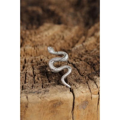 Otantik Yılan Tasarımlı Ayarlamalı Kadın Yüzük