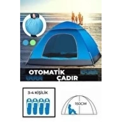 Otomatik Havada Açılan Su Geçirmez Çadır 4 Kişilik
