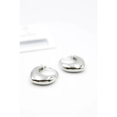 Oval Halka Küpe - Gümüş