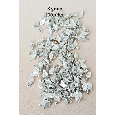 Oya Abiye Bileklik Kolye Pleksi Metalik Plastik Pul Gümüş Renk 8 gram 130 adet - BNC514