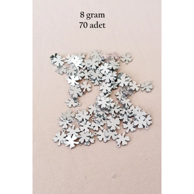 Oya Abiye Bileklik Kolye Pleksi Metalik Plastik Pul Gümüş Renk 8 gram 70 adet - BNC502