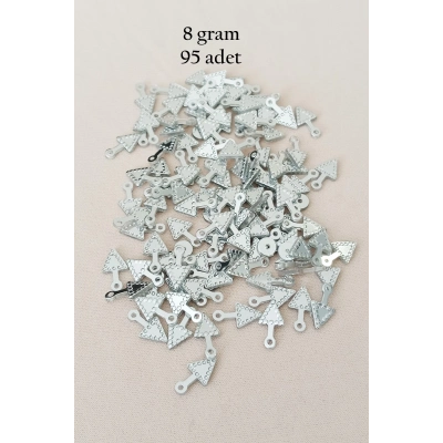 Oya Abiye Bileklik Kolye Pleksi Metalik Plastik Pul Gümüş Renk 8 gram 95 adet - BNC505