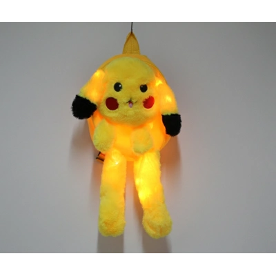 Peluş Işıklı Oynar Kulaklı Pikachu Sırt Çantası