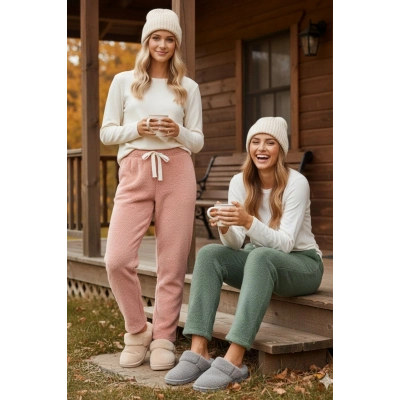 Peluşlu pijama alt oranj nr